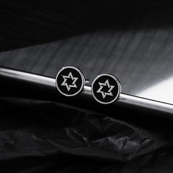 Altı Köşeli Yıldız Küpeler Erkek, Trend Ins Stili, Şık ve Benzersiz Üst Düzey Küpeler, Tek Parça, 2025 İçin Yeni_voghion.com