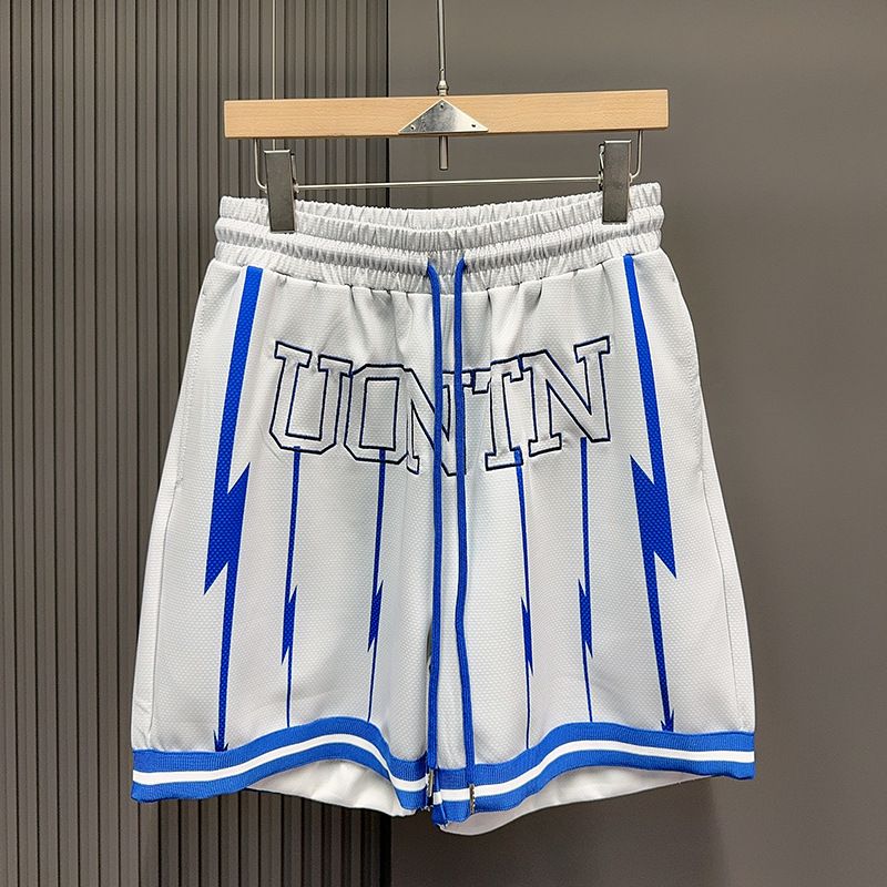 Herrenbekleidung Basketballhose Lightning Mesh Point Knietraining Fitness Freizeithose Trendy_voghion.com