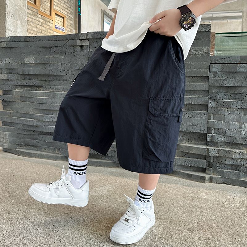 Shorts 2024 New Medium to Large Children's Boys' Summer Work Pants 5/4 Trendy_voghion.com