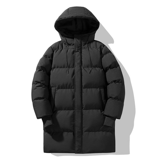 Piumino oversize da uomo - Cappotto streetwear con cappuccio e fodera in pile (nero/crema, S-2XL)_voghion.com