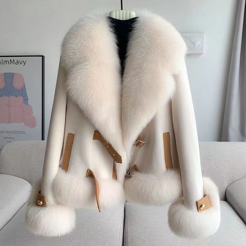Cappotto di pelliccia sintetica di lusso da donna – Capospalla invernale alla moda con colletto in peluche, scollo a V e maniche corte_voghion.com