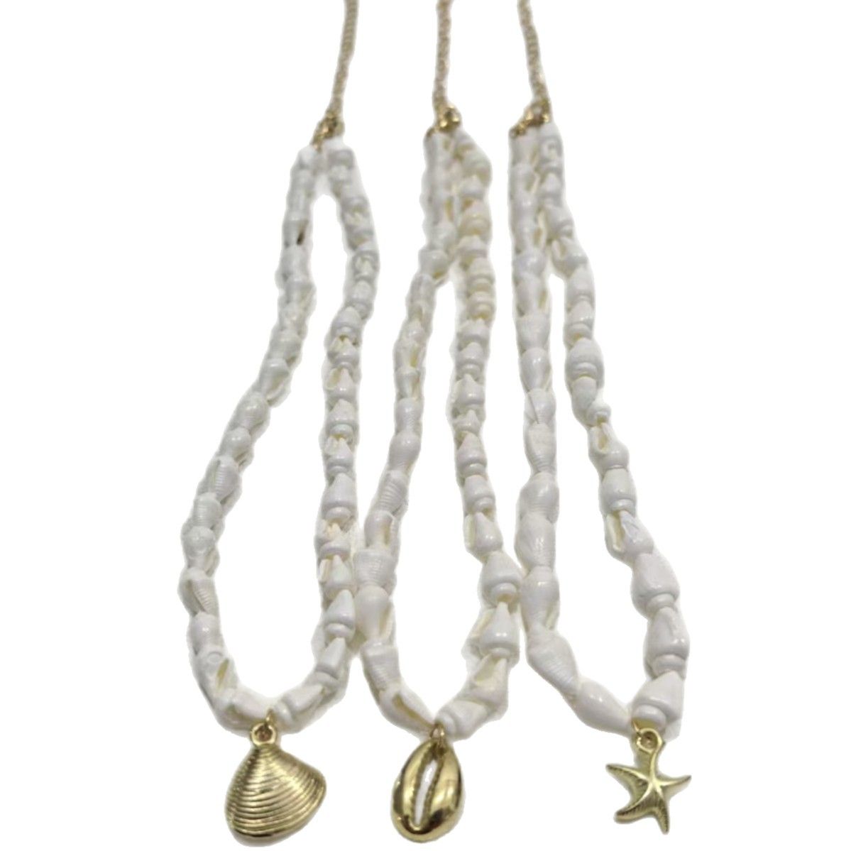 New Beach Shell Summer Versatile Starfish Shell Necklace 3-piece Set_voghion.com