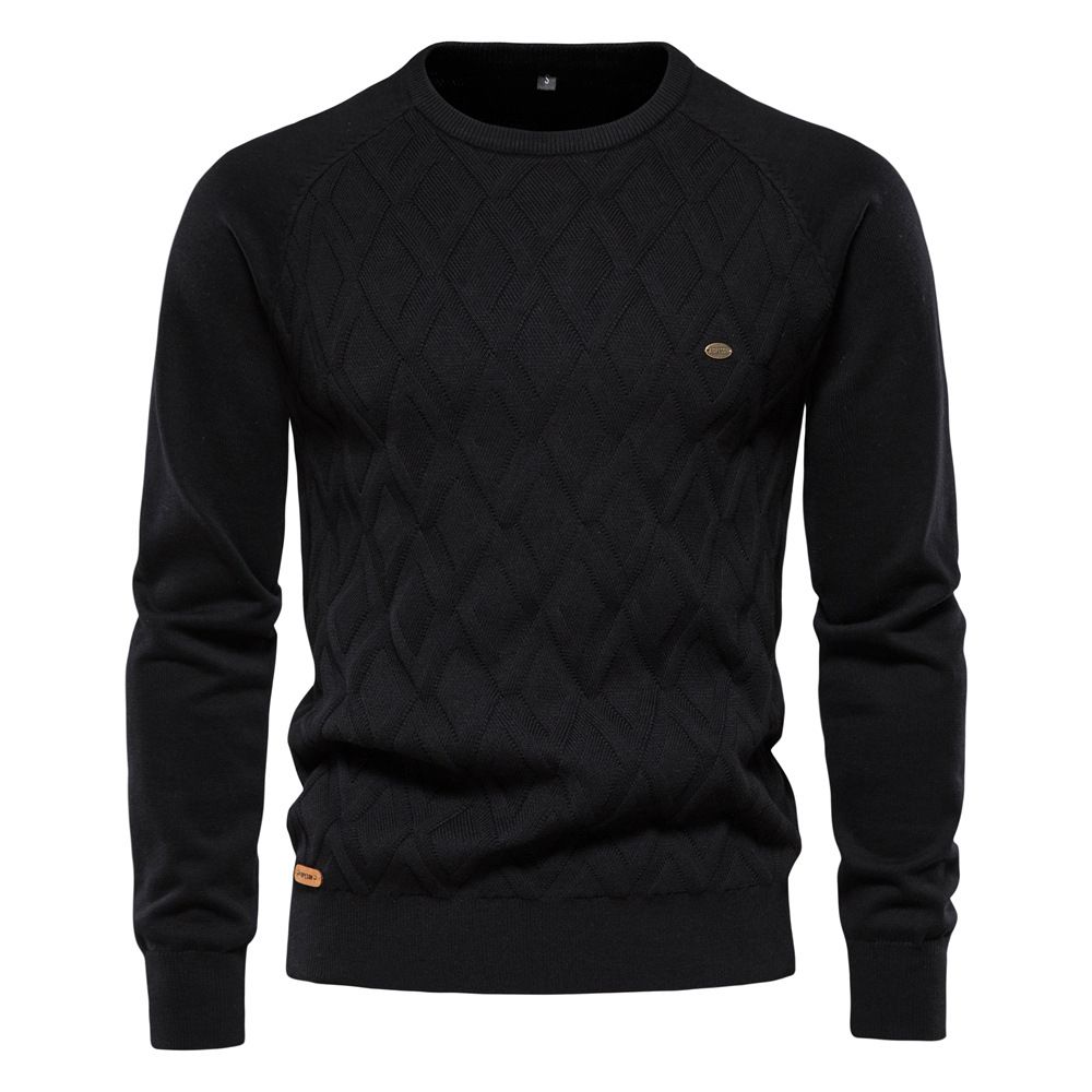 Man's clothing Men's cotton sweater Men's sweater pullover solid color sweater for men_voghion.com