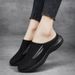 2025 New Half-Slip Mesh Breathable Women's Casual Half-Stepping Lazy One-Step Hollow Walking Shoes_voghion.com