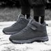 New Winter Boots For Men Waterproof PU Leather Warm Snow Ankle Boots Outdoor Warm Plush Non-slip Work High-top Casual Shoes_voghion.com