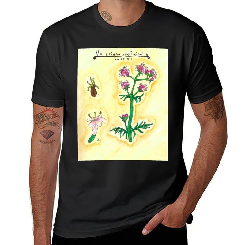 Valeriana officinalis (Valerian) T-Shirt summer clothes korean fashion designer t shirt men_voghion.com