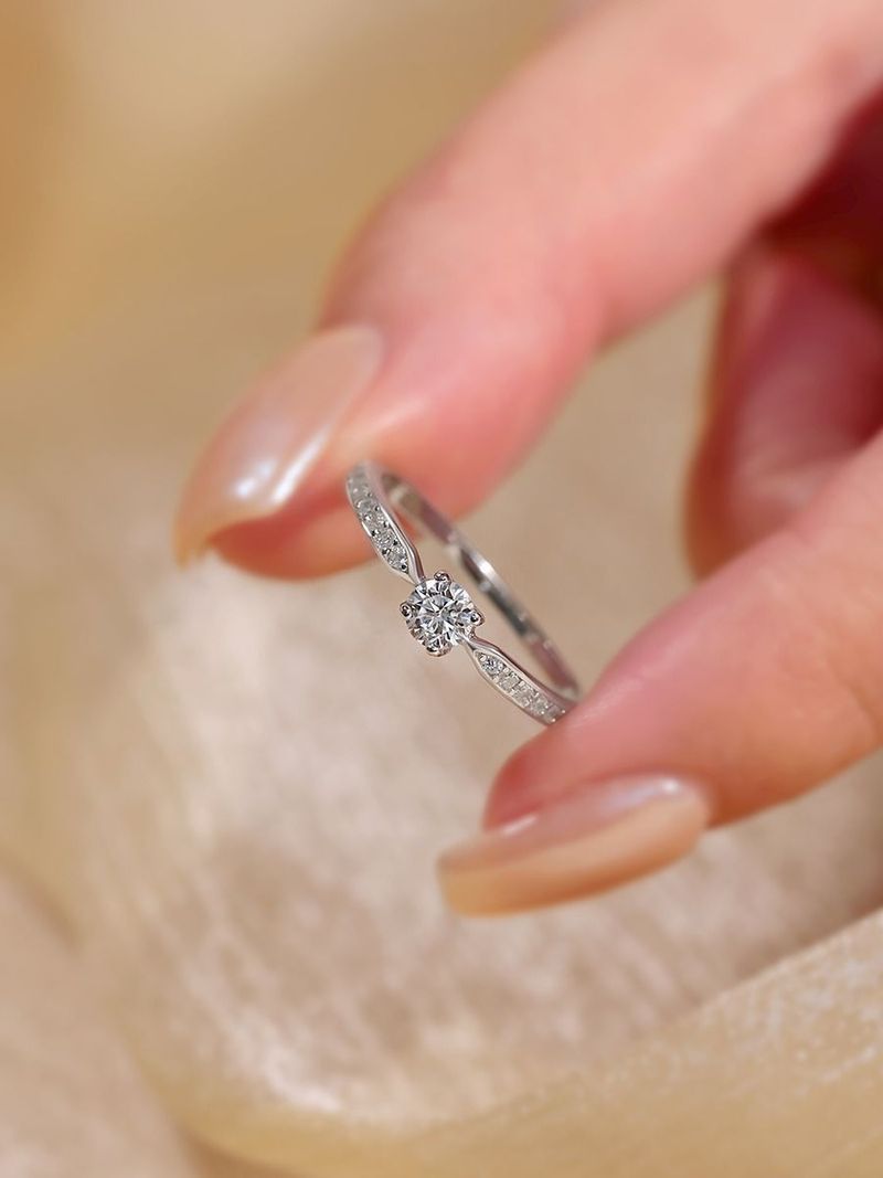 Chuxin Moissanite Diamant Sterling Silber Frauen Mode Einfache Vorschlag Hochzeit Simulation Ring Göttin Tag Geschenk Für_voghion.com