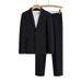 Leichtes Herren-Anzugset mit tiefem Schnitt – Unstrukturierter Blazer & bequeme Hose (S-5XL, knitterfreies Polyestergemisch, Business Casual)_voghion.com