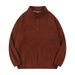 Herrenbekleidung Polarfleece-Sweatshirt Herren Samt Stehkragen Knopf Halboffener Kragen Pullover_voghion.com