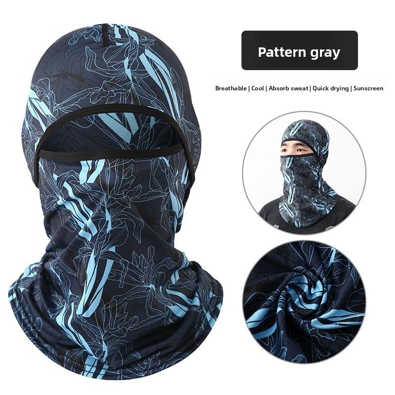 Summer Ice Silk Sunscreen Mask Full Face UV Protection Outdoor Cycling Motorcycle Headgear Men Breathable Fishing Hat_voghion.com