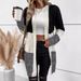 Oversized Color-Block Knit Cardigan – Chunky Cable Stitch Open Front Sweater For Women (Mixed Color, S-XL) | Soft & Stylish Longline Coat_voghion.com