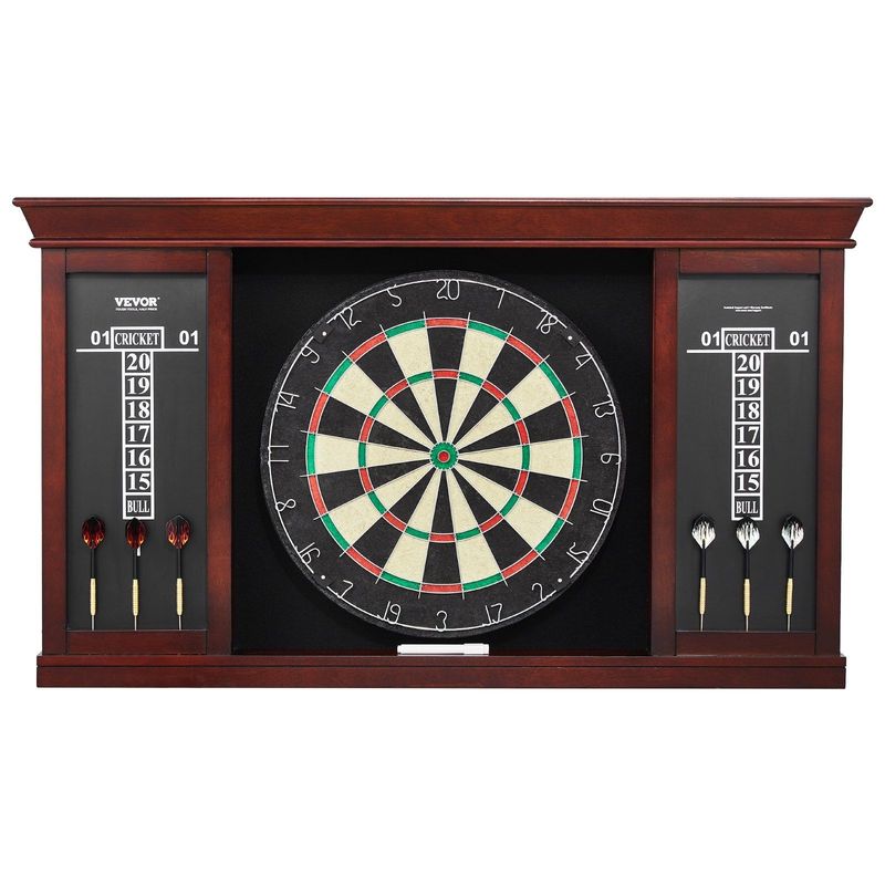 VEVOR Dartboard And Cabinet Set Official Size Complete Accessory Steel Tip Dart_voghion.com