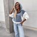 Women's Clothing Fashion Loose Casual Washed Denim Splicing Hooded Women's Sweatshirt_voghion.com