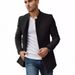 Men's Slim Fit Blazer Jacket – Lightweight Polyester Casual Coat (S-XXXL, Black/Khaki/Grey/Blue/Green)_voghion.com