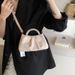 Small And High-end Feeling Cloud Pearl Handle Handle, Single Shoulder Crossbody Bag, 2024 Summer New Pleated Small Bag_voghion.com