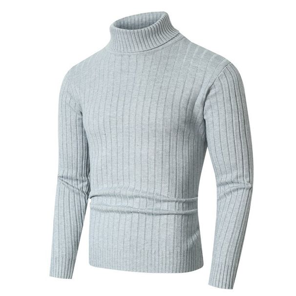 Maglione a collo alto da uomo in maglia a trecce - Pullover invernale spesso con motivo a coste (bordeaux/blu/marrone/nero/bianco, taglie dalla M alla 4XL)_voghion.com