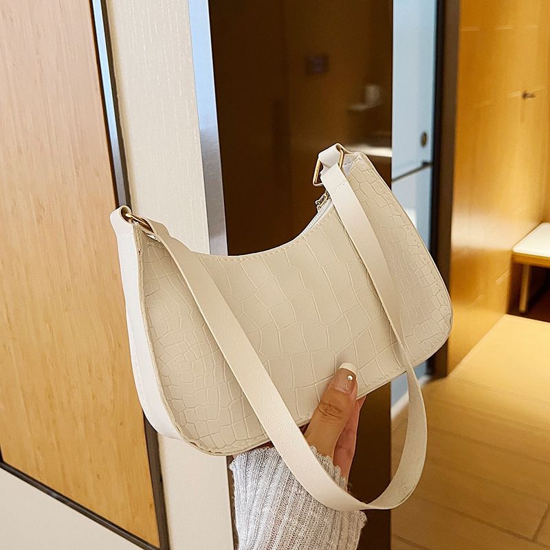 Borsa a tracolla francese leggera e casual con stampa coccodrillo mini adatta per adolescenti, ragazze, studentesse universitarie, college, attività all'aperto e viaggi_voghion.com