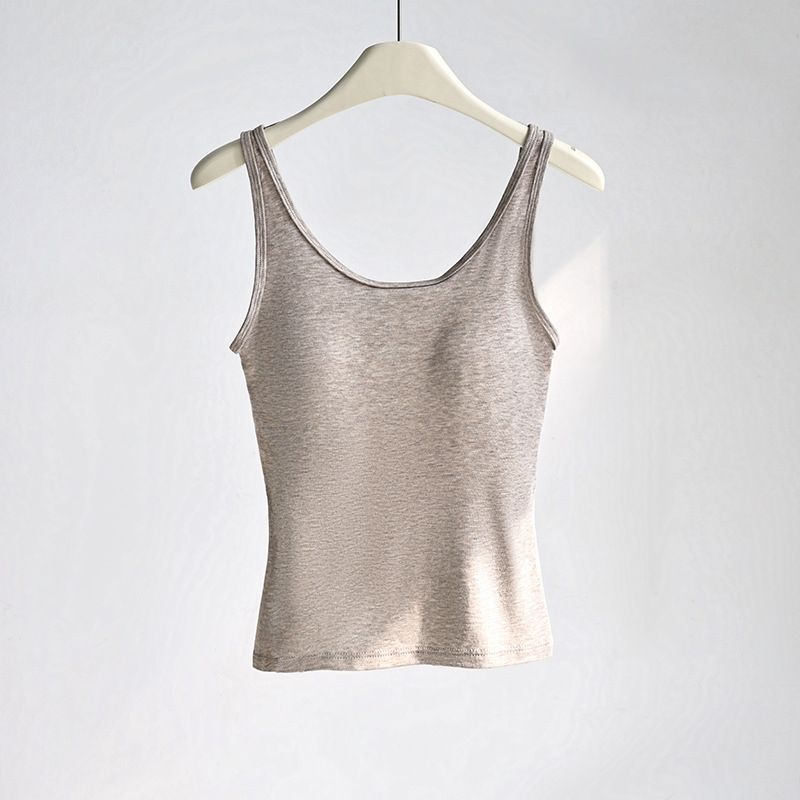 Bezszwowa, zintegrowana nakładka na klatkę piersiową z jedwabiu morwowego, kamizelka typu sling, cienka, oddychająca, letnia, damska, dopasowana i cienka baza – [XL-XXL]_voghion.com