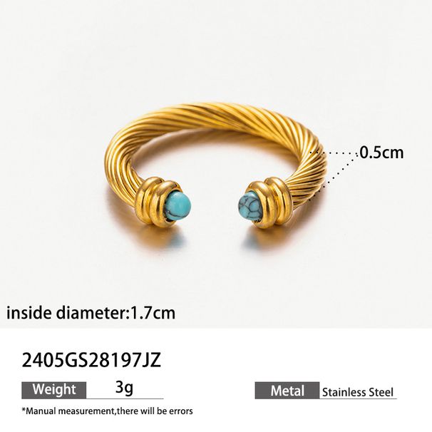 ins niche turquoise devil's eye stainless steel ring female non fading zircon gold titanium steel_voghion.com
