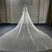 Gioielli per capelli V139 Velo da sposa extra lungo con perline, lunghezza cattedrale, veli larghi 3 m, con pettine, accessori da sposa_voghion.com