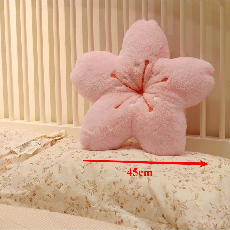 Pernă de pluș cu model de petale de cireș roz pentru fete, dormitor, decor pentru sufragerie, fereastră de golf, pernă pentru scaun, pernă de pluș cu tatami, floare de cireș_voghion.com