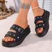 Sandálias femininas de verão, da moda, com rebites, tira única, sola grossa, para áreas internas e externas, com bico redondo, chinelos para mulheres_voghion.com