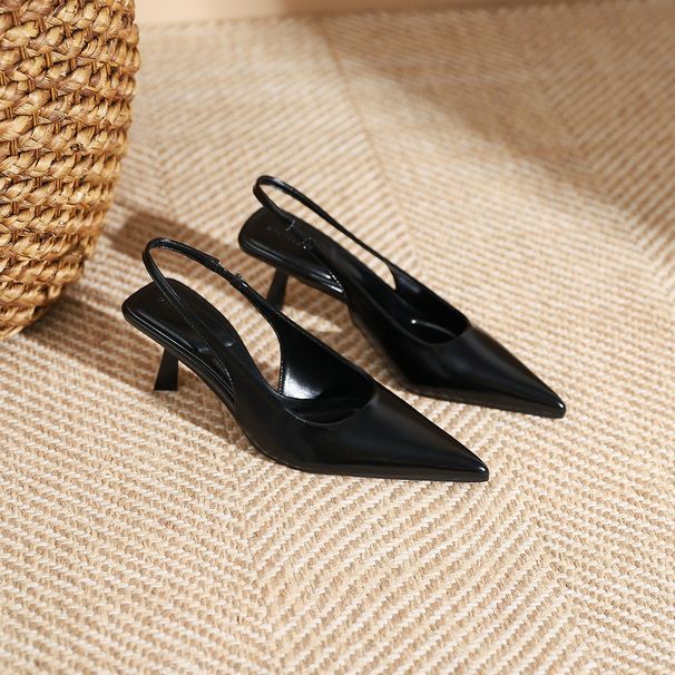 Mt-2 Einfache High Heels Dünne Ferse Neue Französisch Stil Elegante Spitz Flachen Mund Backless Einzelne Schuhe Frauen_voghion.com