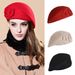 Moda Donna Berretto di Lana Elegante Signore Britannico Vintage Pittore Alta Qualità Lana Tinta Unita Caldo Cappello di Feltro Berretti Cashmere_voghion.com