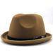 Top alla moda in stile coreano per autunno e inverno con fibbia per cintura, cappello da jazz britannico da uomo in lana nera, cappello di lana_voghion.com
