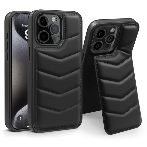 Lycra down invisible bracket magnetic card holder suitable for iPhone16Plus mobile phone case 15ProMax14_voghion.com