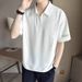 Polo de manga corta con cuello vuelto para hombre, estilo nuevo de verano, con diseño de media cremallera, estilo informal, para adultos, moderno._voghion.com