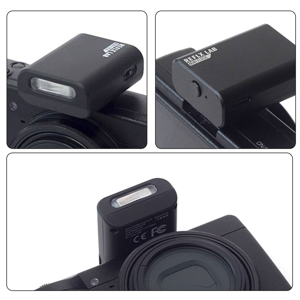 Reflex Lab Mini Lite Flash de câmera pequeno com estrutura de plástico preto para câmeras digitais e de filme_voghion.com