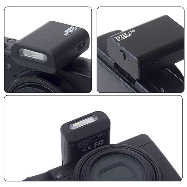 Reflex Lab Mini Lite Flash de câmera pequeno com estrutura de plástico preto para câmeras digitais e de filme_voghion.com