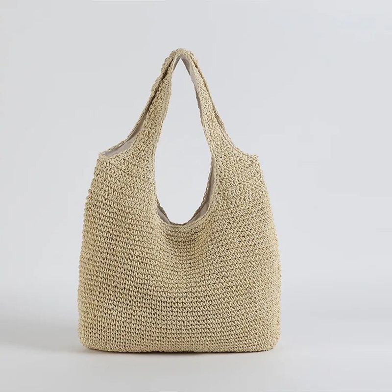 Fashion Straw Women Shoulder Bags Paper Woven Female Handbags Large Capacity Summer Beach Straw Bags Casual Tote Purses 2022_voghion.com