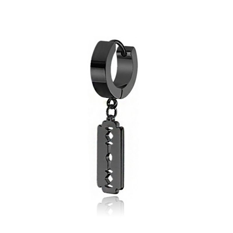 Bosalina Punk Personality Hip Hop Street Couple Ear Jewelry Trendy Studs Blade Men's Earrings_voghion.com