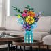 Building Blocks building blocks simulation rose bouquet assembly model desktop vase sunflower ornaments toy_voghion.com