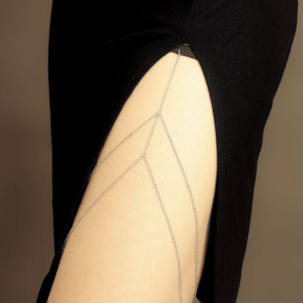 Chaîne de jambe sexy en dentelle élastique pour femme, accessoire de plage, célébrité Internet, été_voghion.com