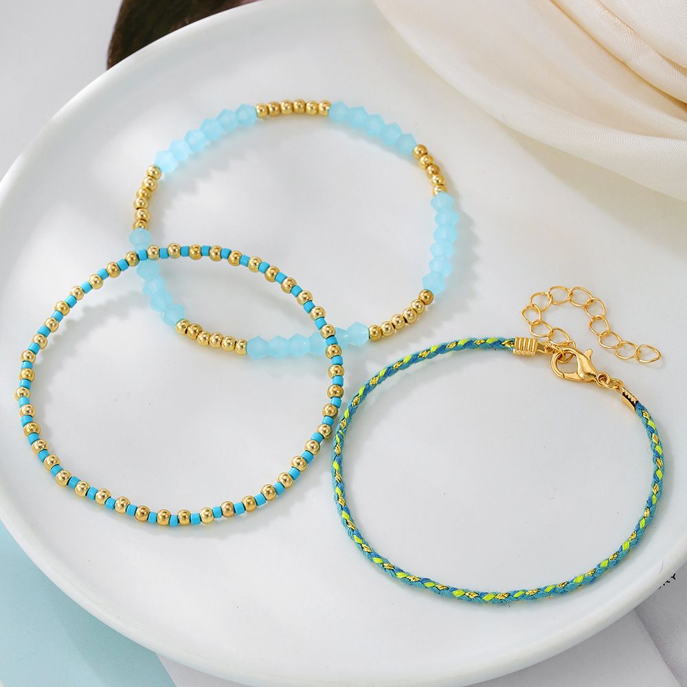 New Bohemian Stacked Crystal Bracelet, Small Fresh Beaded Bracelet, Simple And Versatile Handmade For Women_voghion.com