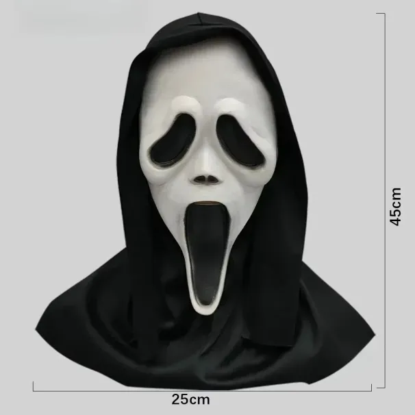 Latex Scream Ghostface Maske Horror Vollkopfmaske Streich Cosplay Kostüm Gruselfilm Ghostface Requisiten Home Decor Party Supplies_voghion.com
