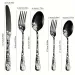 20-Piece Black Cutlery Set - Steak Knife, Fork, Dessert Spoon_voghion.com