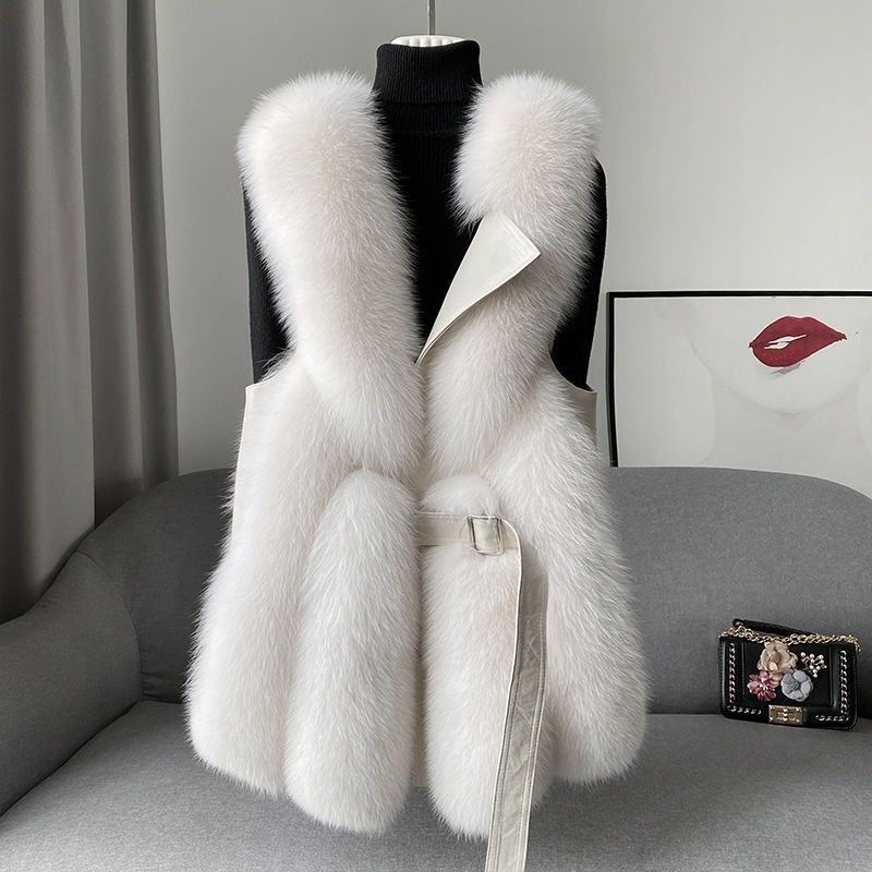 Women's Clothing 2024 stylish winter outer wear thickened fox fur vest jacket fashionable young style_voghion.com
