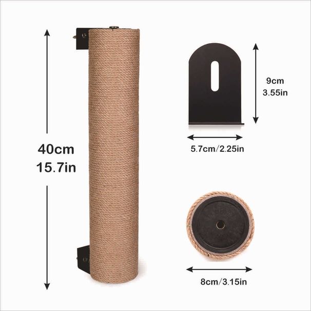 Drapak dla kota z sizalu, wiszący, montowany na ścianie, zabawka w formie drabiny wspinaczkowej_voghion.com