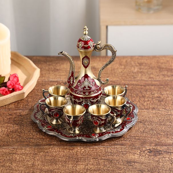 Home Möbel Licht luxus retro kleine wein set rubin intarsien legierung wein set hotel bankett wein topf wein glas_voghion.com