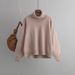 Women's turtleneck loose knit sweater_voghion.com