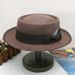 men's and women's autumn and winter hats pure wool ring top double-layer bow jazz hat_voghion.com