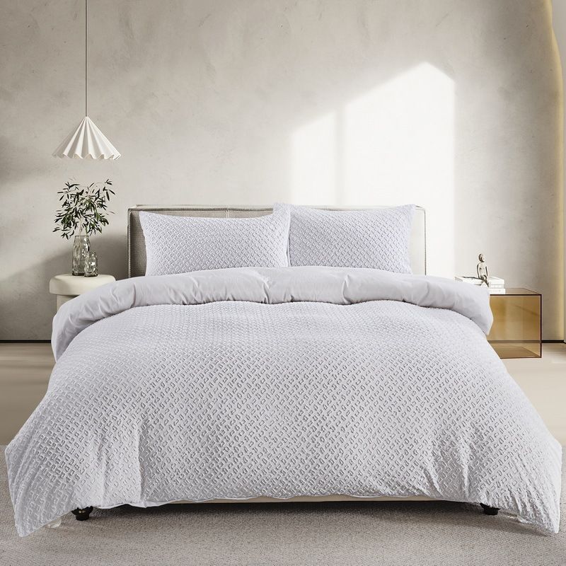 Soft Flannel Leopard Print White Animal Pattern Bedding Set - 3 Piece Comforter Cover Sheet Set For Twin Full Queen King Size_voghion.com