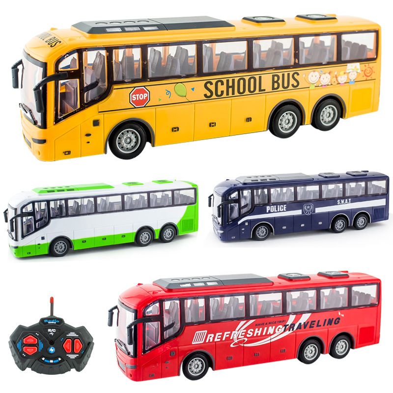Electric wireless remote control bus light remote control car model school bus tour bus bus bus bus_voghion.com