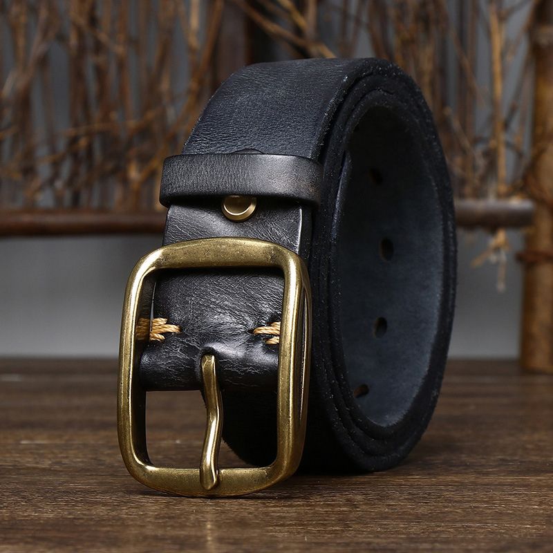 KUUMA 3,8 CM paksu lehmännahkainen kuparisolki aitoa nahkaa rento farkkuvyö miehille korkealaatuinen retro uroshihna Cintos_voghion.com