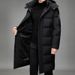 Herren Daunenjacke, lang, mit Kapuze, Wintermantel, schmale Passform, leicht, warm, Parka für Teenager und Erwachsene, Wärme_voghion.com