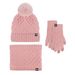Women's Scarves Hat scarf gloves three piece set winter plus velvet outdoor warm wool ball knitted hat three piece set_voghion.com